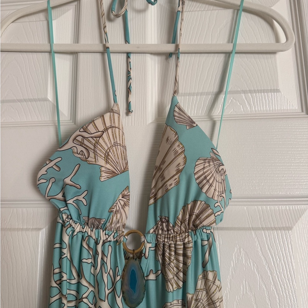 Boston Proper Seashell Print Halter Dress size 0
